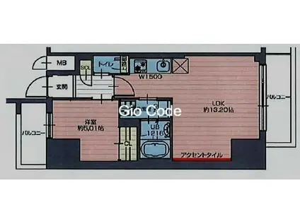 プレジオ西新井(1LDK/4階)の間取り写真