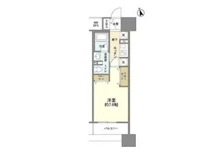 フレールコート東別院(1K/1階)の間取り写真