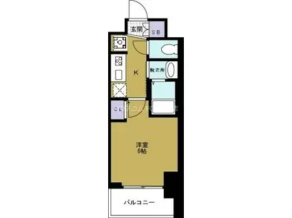 EC難波ウエスト-SIDEVアジュール(1K/4階)の間取り写真