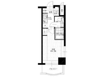 パークノヴァ横浜参番館(1K/3階)の間取り写真