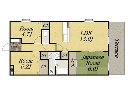 リバティパレス(3LDK/1階)の間取り写真