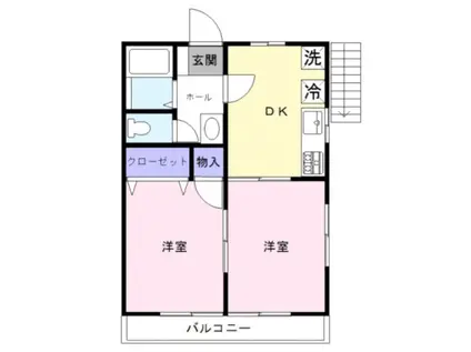 サクラハイツ(2DK/1階)の間取り写真