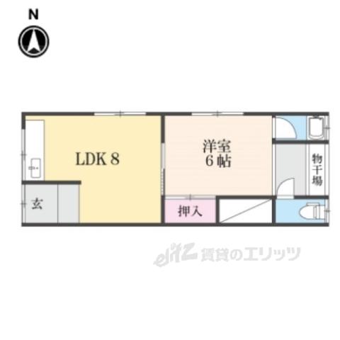 堀建第四アパート(1LDK/1階)の間取り写真