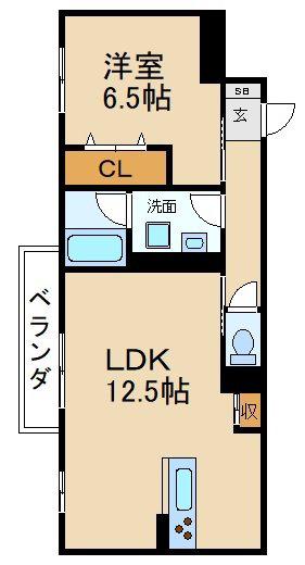 シャーメゾン寝屋川中央(1LDK/1階)の間取り写真