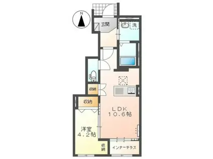 ラヴィソント(1LDK/1階)の間取り写真