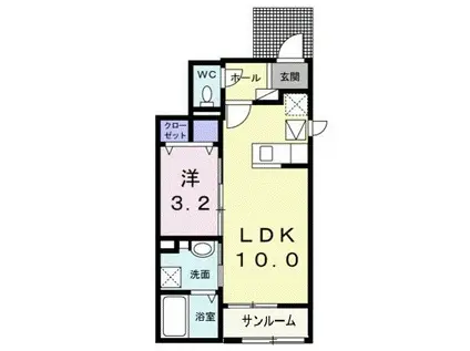 グランシーダ ルーツ(1LDK/1階)の間取り写真