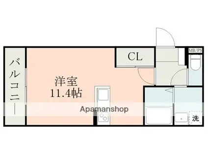 ラ・シック熊本大学前(ワンルーム/1階)の間取り写真