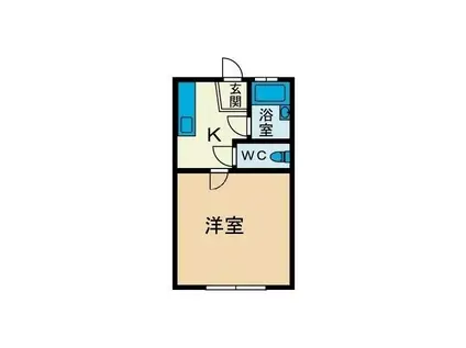 ホワイトハイツ(1K/2階)の間取り写真