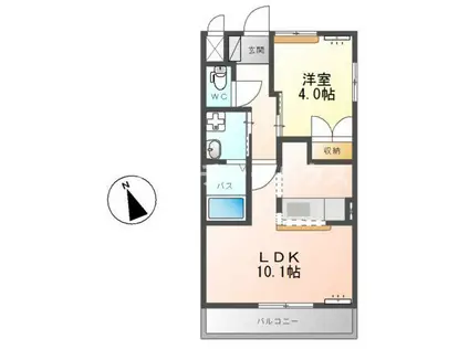 MAISON SOLEIL(1LDK/2階)の間取り写真