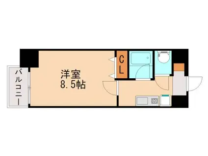 エンクレスト博多駅南(1K/8階)の間取り写真
