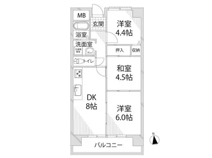 メゾン・ド・アルシュ(3DK/6階)の間取り写真