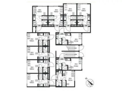 NANO上落合(ワンルーム/2階)の間取り写真