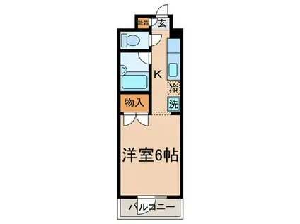 パークハイツ鈴木(1K/4階)の間取り写真
