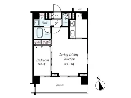 フュージョナル浅草(1LDK/6階)の間取り写真