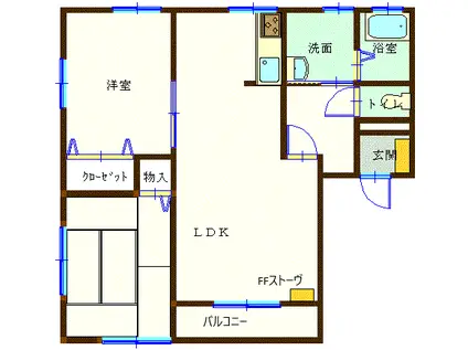 アバニティ赤坂(2LDK/1階)の間取り写真