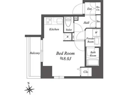 GENOVIA木場SKYGARDEN(ワンルーム/6階)の間取り写真