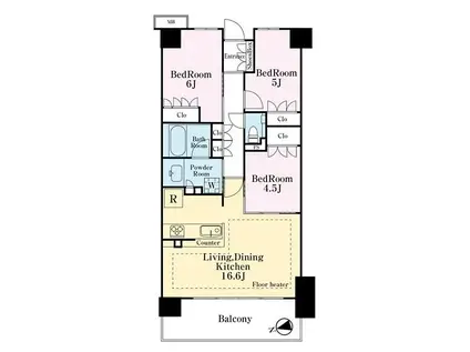 プラネスーペリア石神井公園(3LDK/4階)の間取り写真