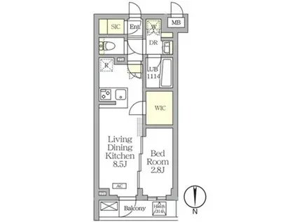 アジールコート都立大学(1LDK/2階)の間取り写真