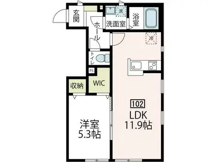 サニーヒルズIII(1LDK/1階)の間取り写真