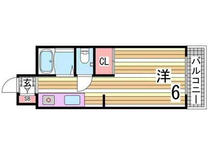 ユニックス神戸西(1K/3階)の間取り写真