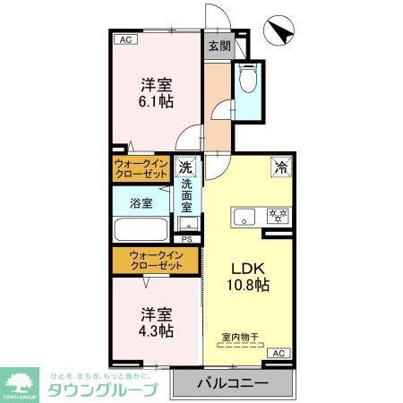 CLASSEUM桶川泉 II(2LDK/1階)の間取り写真