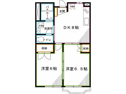 モンシャトー荻窪(2DK/1階)の間取り写真