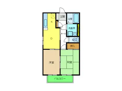 ファミーユ羽衣(2DK/1階)の間取り写真