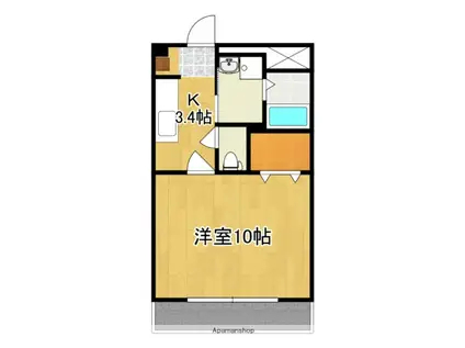 メゾンヴェルデュールII(1K/1階)の間取り写真