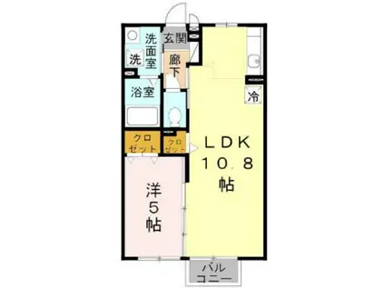 セブンレーヴ(1LDK/2階)の間取り写真