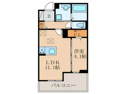 フース コーシェリ(1LDK/3階)の間取り写真
