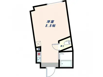 マンションHT(1K/4階)の間取り写真