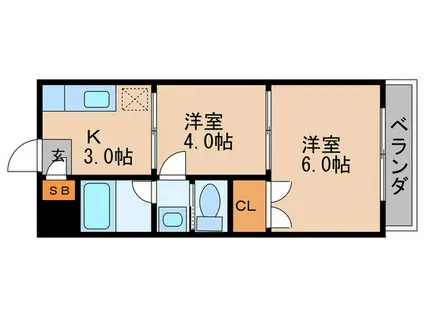 サンパレス青山(2K/1階)の間取り写真