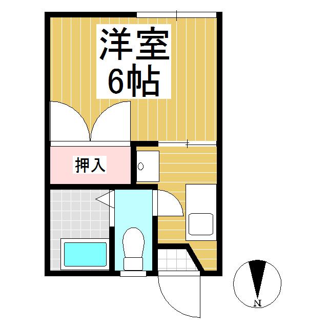 フォーブル常陵(1K/2階)の間取り写真