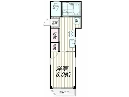 マンション山崎(1DK/3階)の間取り写真