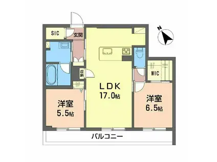 シャ一メゾン グランフィリア(2LDK/2階)の間取り写真