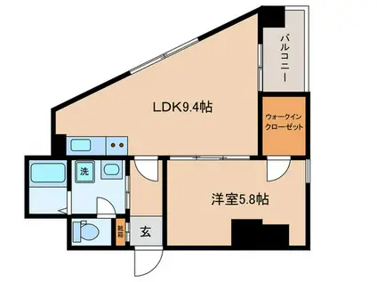 ロータスコート西早稲田(1LDK/3階)の間取り写真