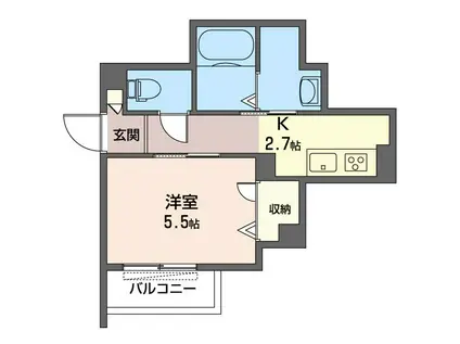 メゾンパピリオ(1K/1階)の間取り写真