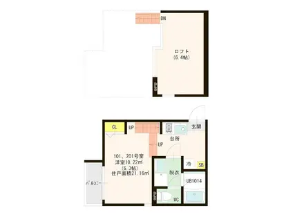 CEDARWOOD(1K/1階)の間取り写真