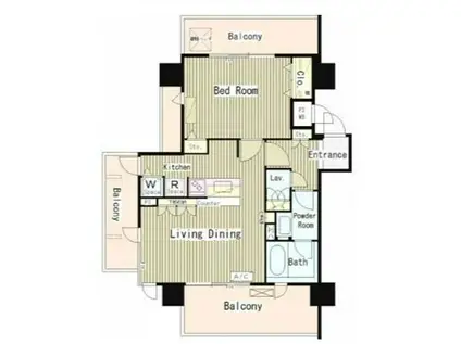 インザガーデン(1LDK/11階)の間取り写真