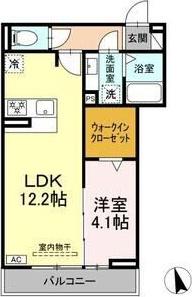 セレスティア長良 イースト(1LDK/3階)の間取り写真