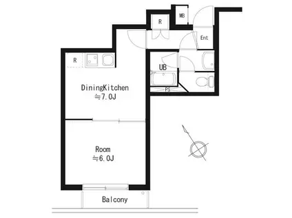 コスモスマーサ(1DK/1階)の間取り写真
