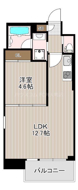 プレジオ弁天町(1LDK/8階)の間取り写真