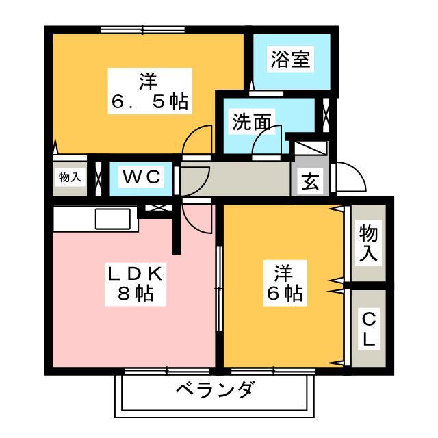 FIND BIRDIE B(2DK/2階)の間取り写真