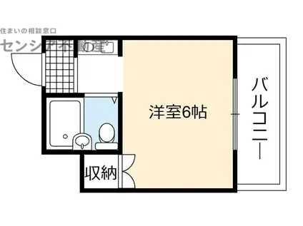 ルームス古市(ワンルーム/4階)の間取り写真