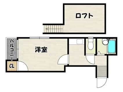 アーバンコート天神東(1K/2階)の間取り写真