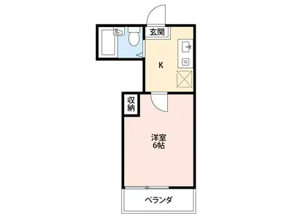 ホワイトドミール(1K/2階)の間取り写真