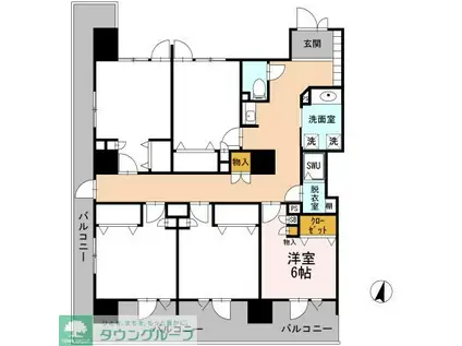 ロイヤルパークスERささしま(ワンルーム/2階)の間取り写真