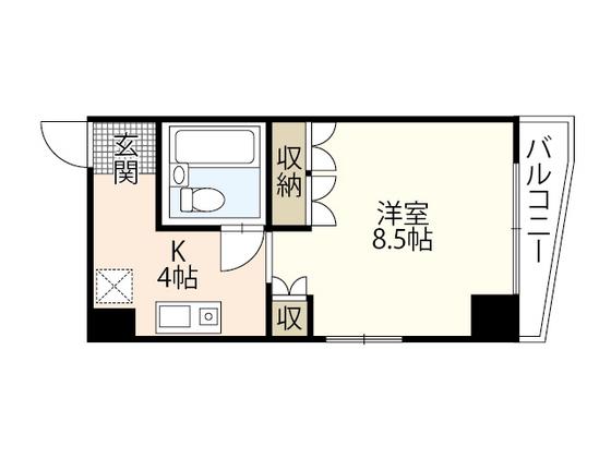 BAUHAUS大手町(1K/8階)の間取り写真