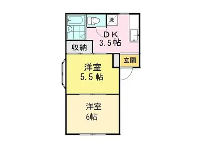 モンパレス燕5号館(2DK/2階)の間取り写真