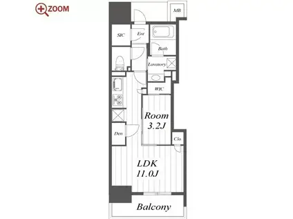 シティタワー丸の内(1LDK/18階)の間取り写真